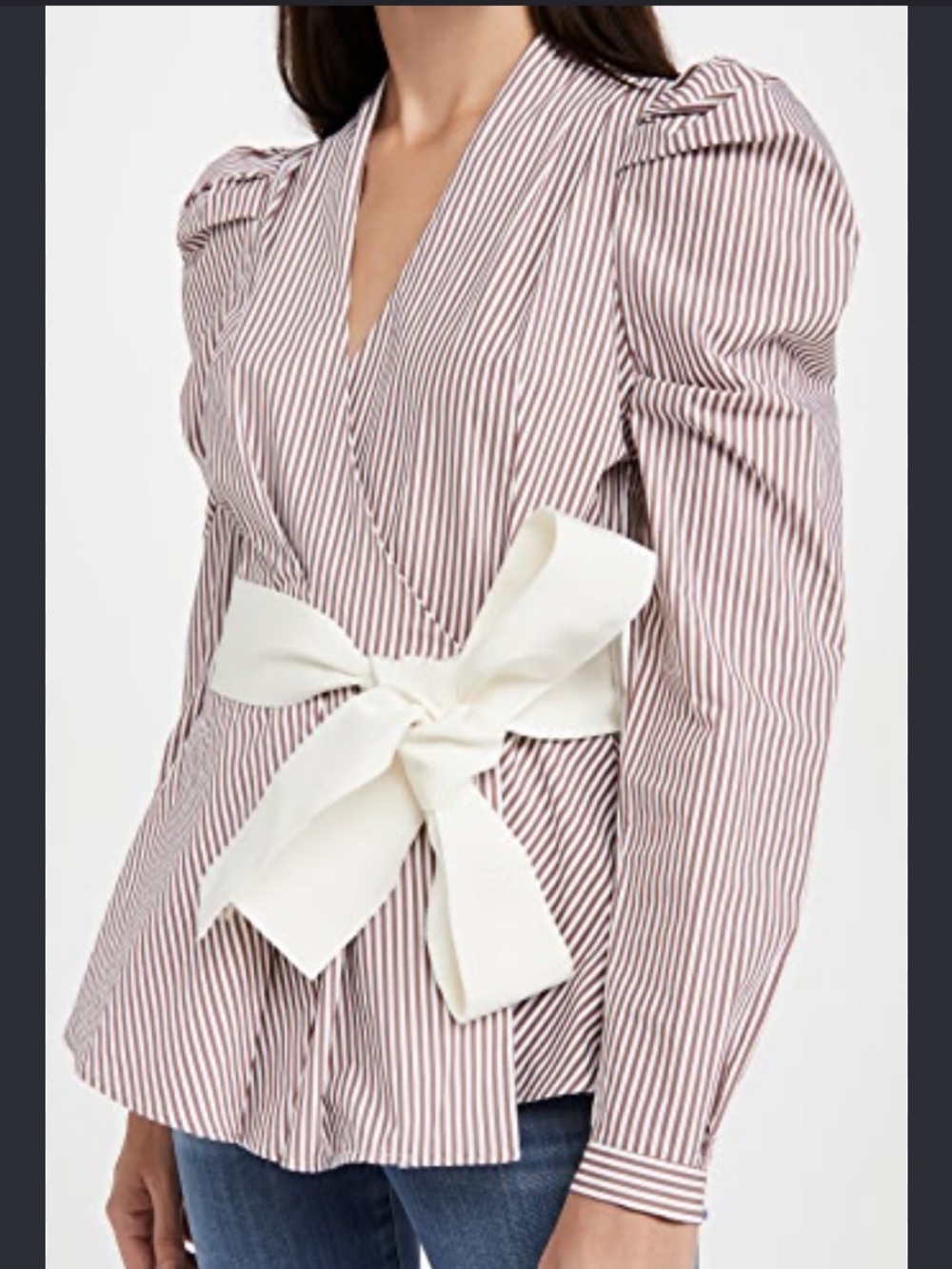 $550 Beautiful Silvia Tcherassi Blue and Red Striped Wrap Blouse - like new - XS